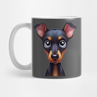 Adorable Doberman Pinscher Cartoon Mug